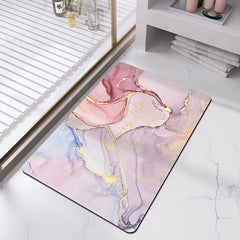 Marble Pattern Bath Rug Non Slip Quick Dry Bath Mat