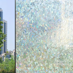 Rainbow Window Film Stained Glass Privacy Protection UV Heat Blocking