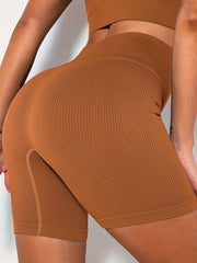 Women's High Waist Workout Biker Shorts with Wide Waistband for Yoga & Sports