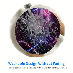 Lightning Pattern Mouse Pad 20x20cm for Gaming Computer Work Non-Slip Edge