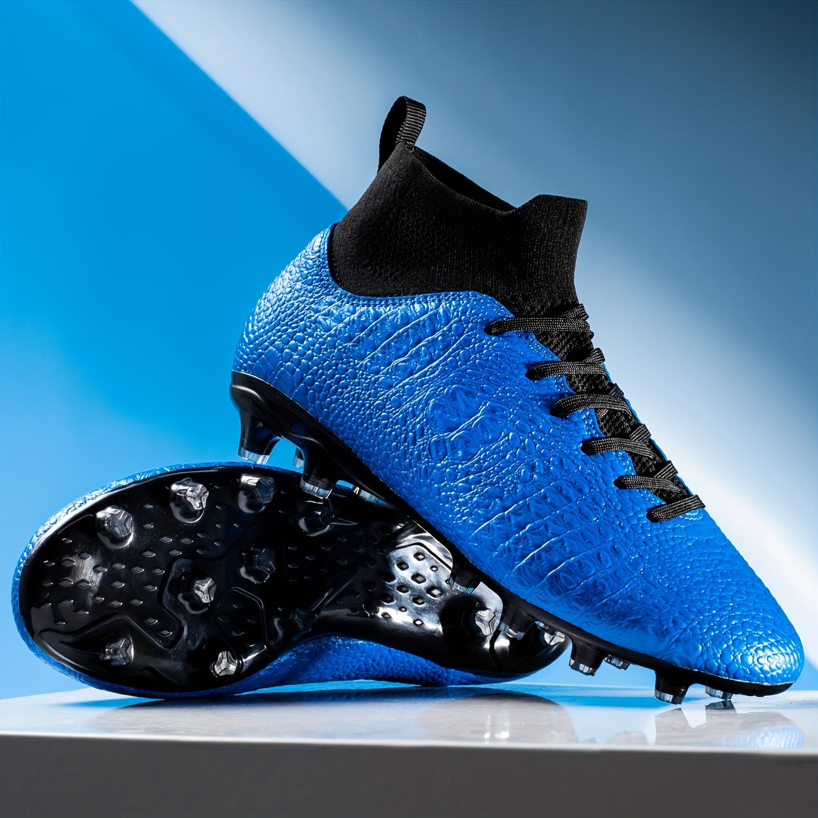 Boy's High Top Soccer Cleat Spikes Non Slip Professional Outdoor Soccer Shoes