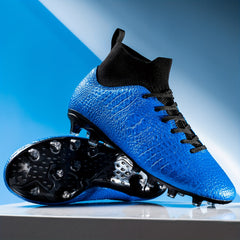 Boy's High Top Soccer Cleat Spikes Non Slip Professional Outdoor Soccer Shoes