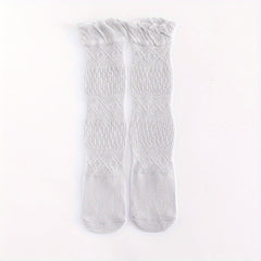 Baby Girls Mesh Lace Over Knee Stockings Breathable Anti Mosquito Socks