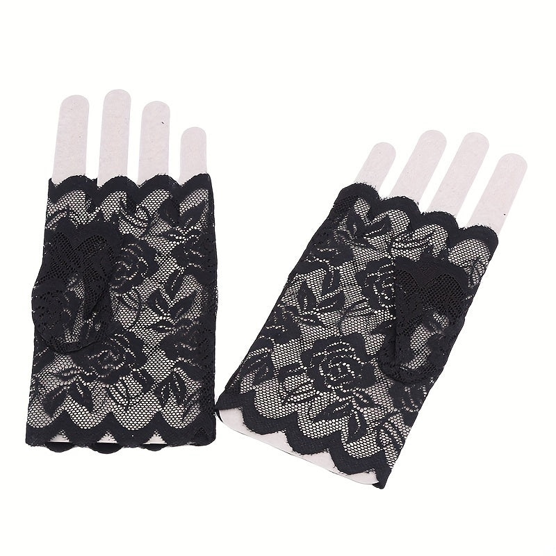 Women's Lace Wedding Gloves UV Protection Short Decoration Gloves