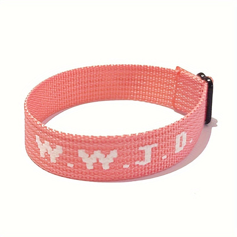 WWJD Letter Woven Rope Bracelet Religious Christian Wristband
