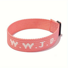WWJD Letter Woven Rope Bracelet Religious Christian Wristband
