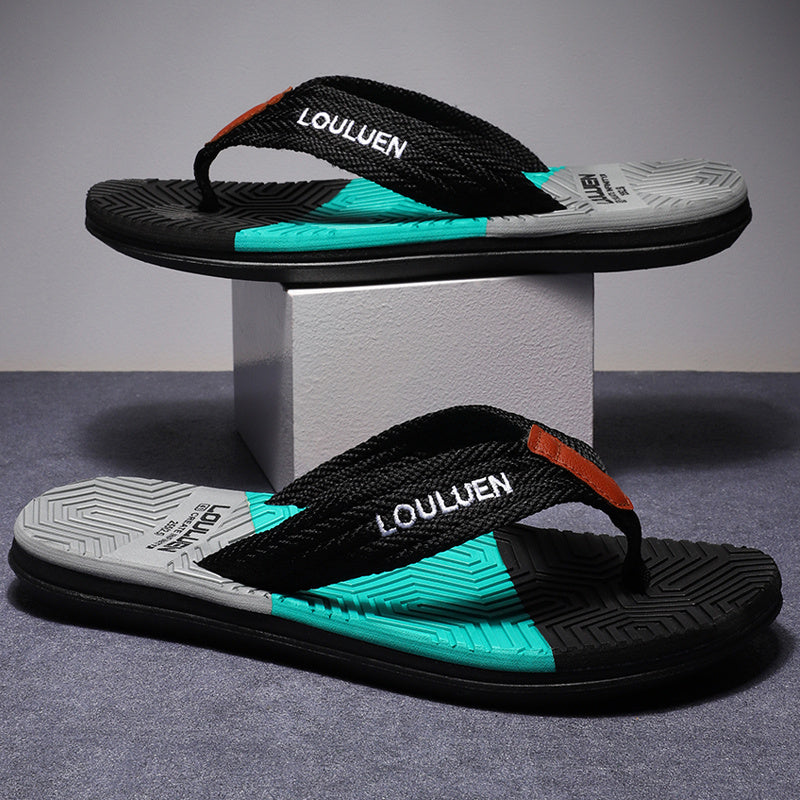 Men's Quick Drying Block Flip Flops Slides
