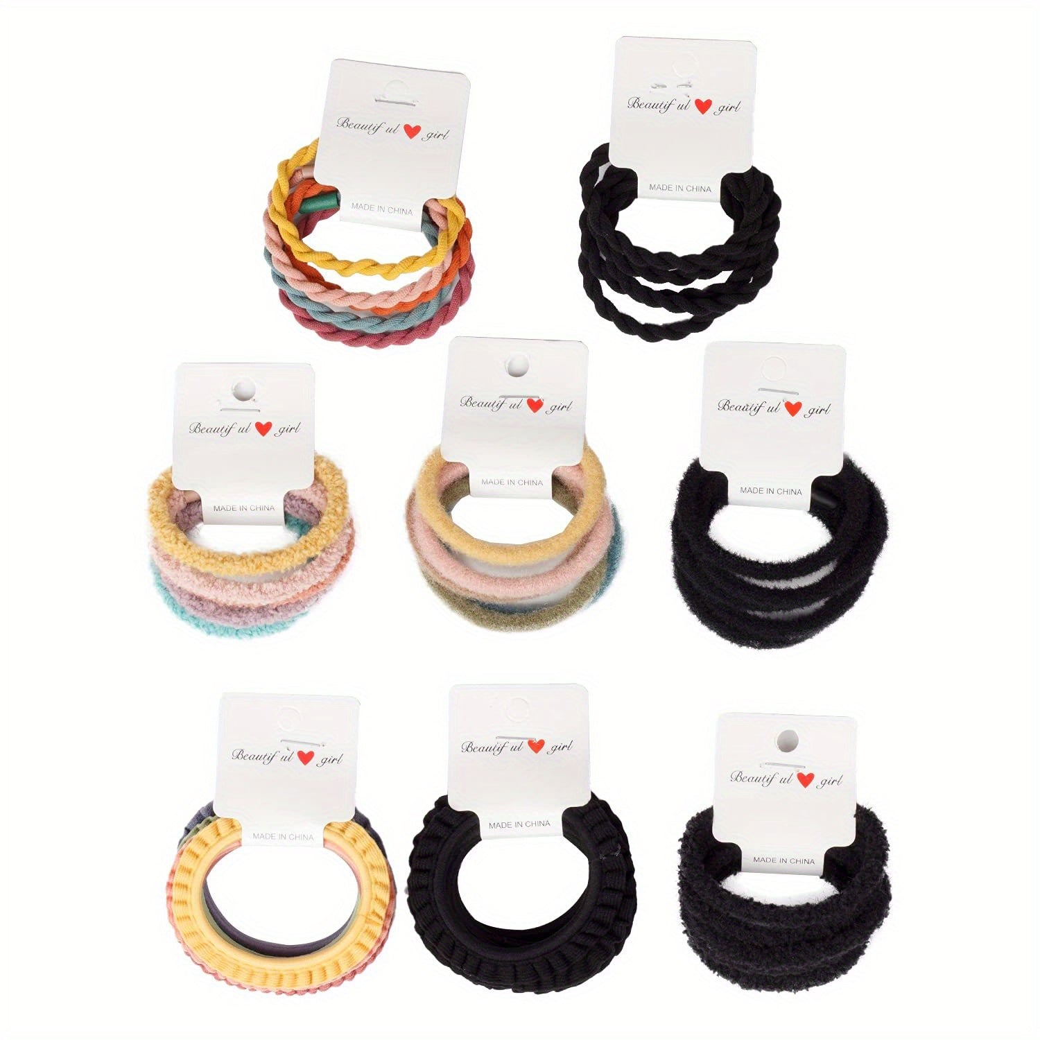 40pcs Sweet Hair Tie Braided Hair Ring Ruffles Hair Ring Soft Bracelet