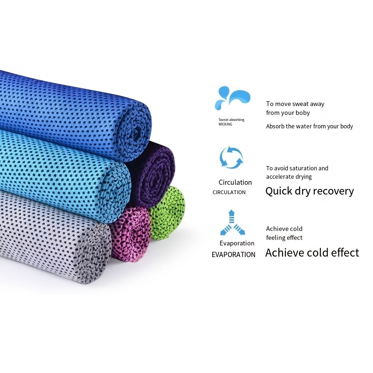 10pcs Sports Cooling Towels Quick Drying Cold Feeling Towels