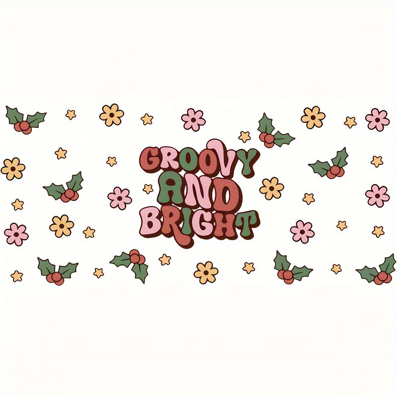 Christmas Stickers 16oz Glass Tumbler DIY Transfer Cup Accessories