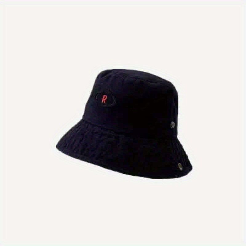 Sunshade Bucket Hat With Letter Embroidery for Men Women