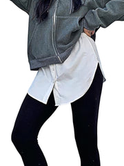 Casual Adjustable Layering Skirts Elastic Waist Mini Crop Skirts