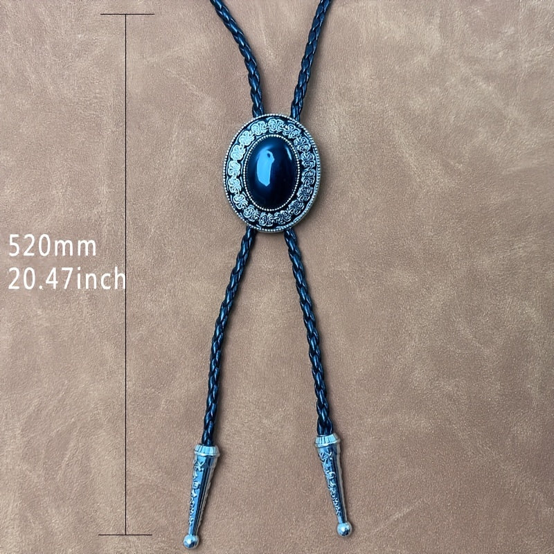 Men's Retro Gemstone Tie Western Cowboy Shirt Accessories