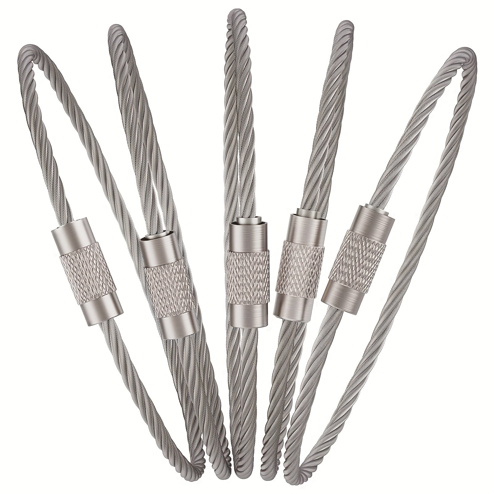 25pcs Stainless Steel Keychain Heavy Duty Luggage Tag Keeper