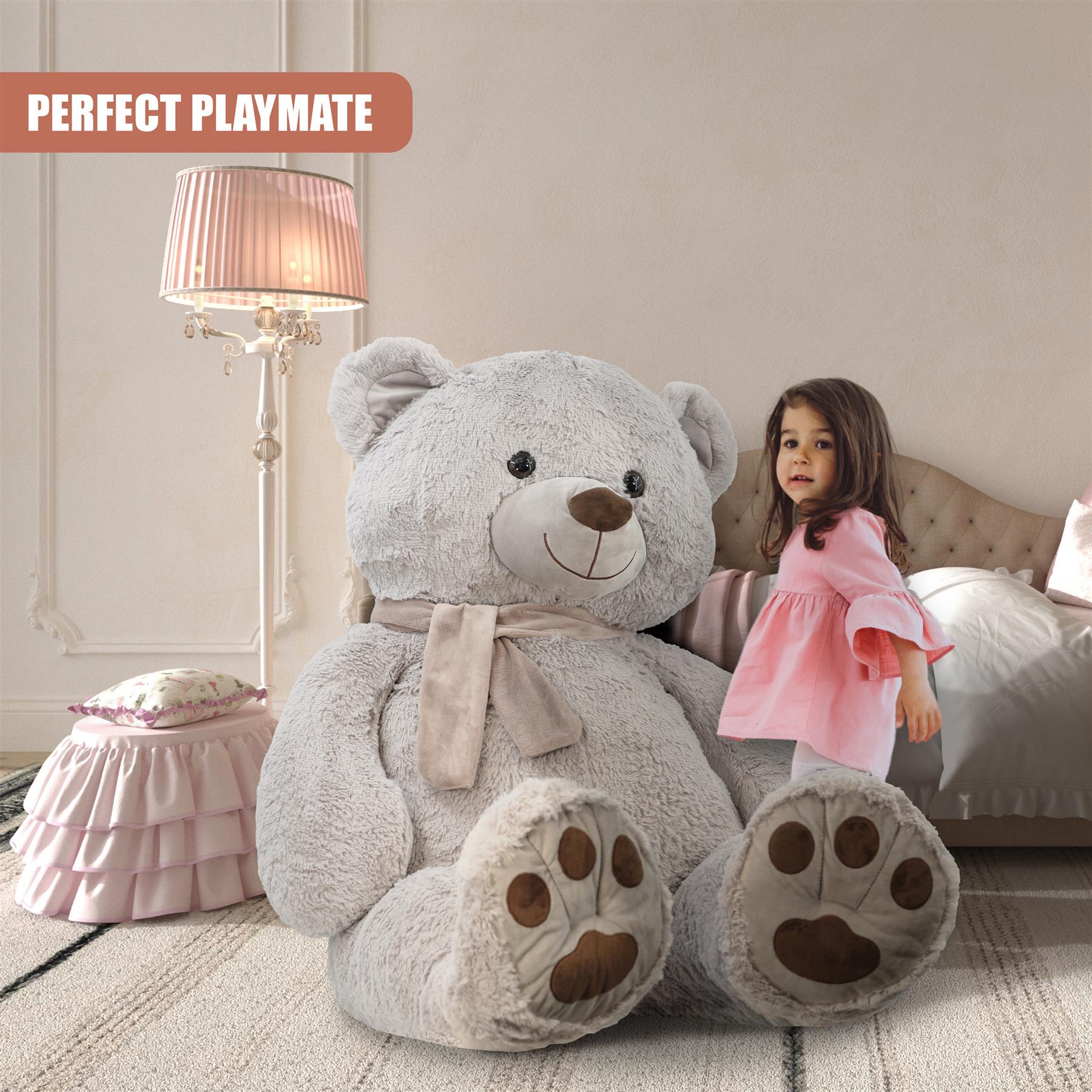 Giant Teddy Bear with Scarf Huge Soft Plush Toy Big Cuddly Teddy