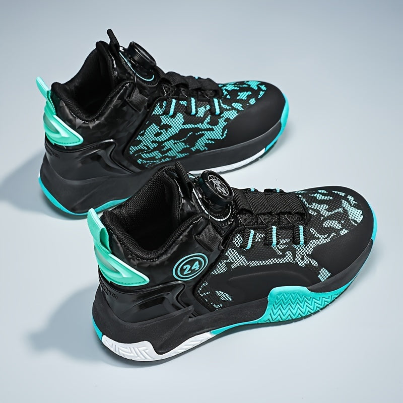 Boy's High Top Basketball Shoes Comfy Non Slip Casual Sneakers