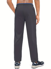 Men's Solid Quick Dry Training Jogger Sweatpants Zipper Pocket