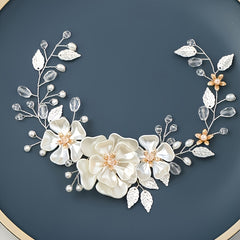 Silver Pearl Flower Bridal Hair Comb Wedding Hair Accessories