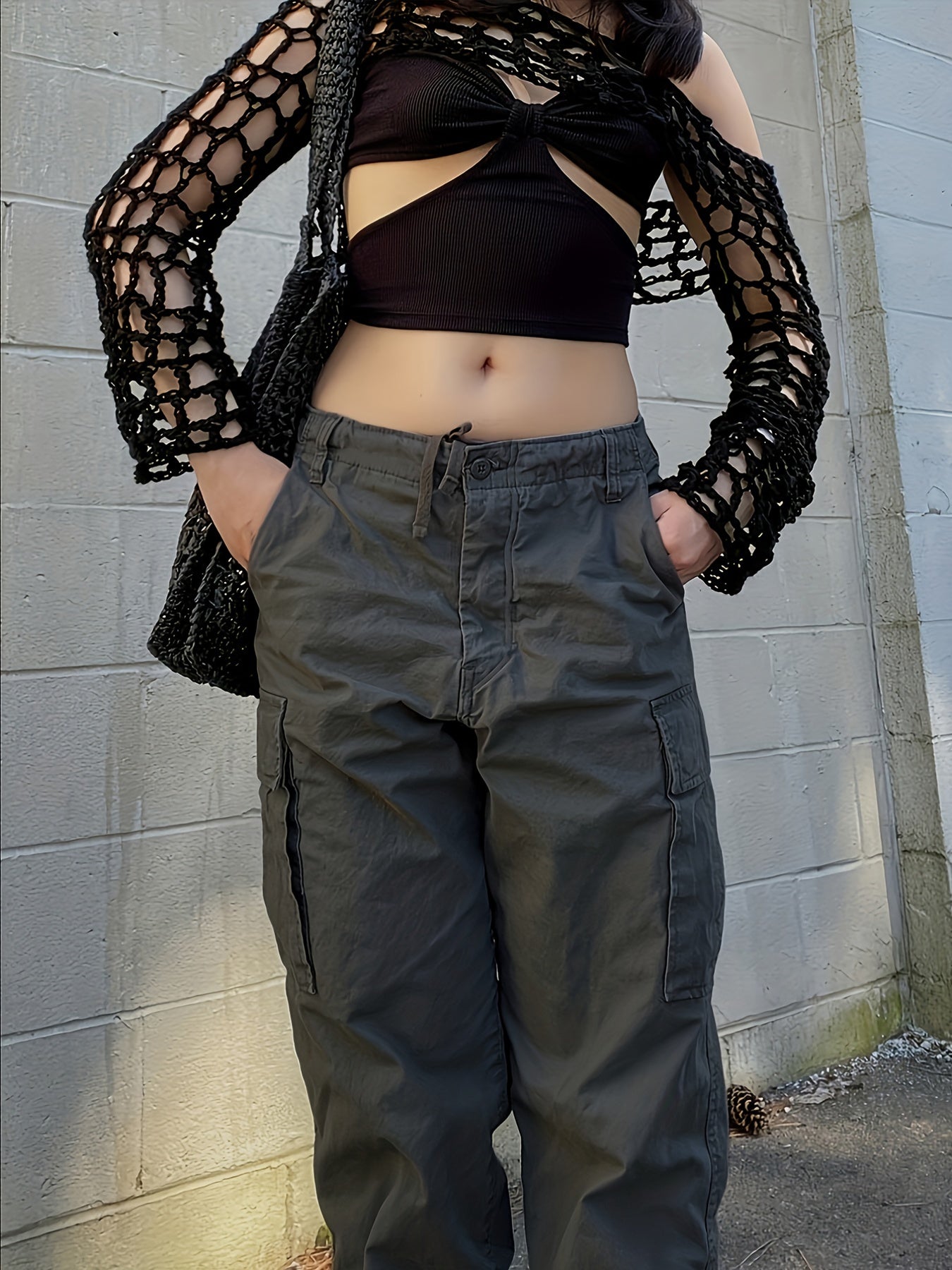 Y2K Street Style Cargo Pants Women's Vintage Loose High Waist Jeans