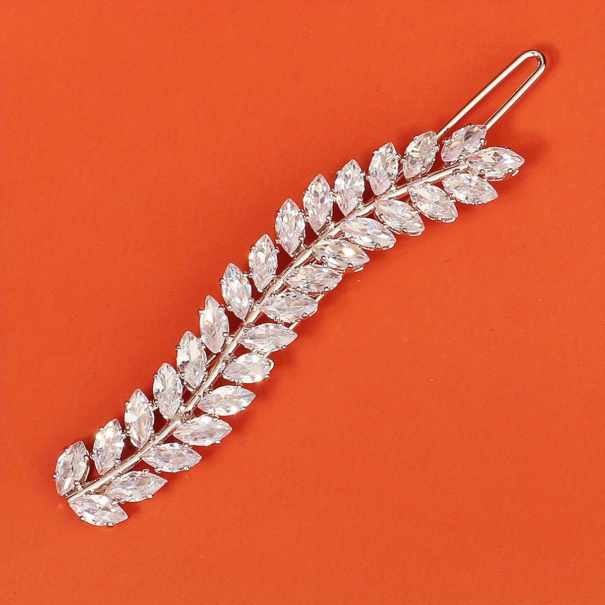 Zircon Leaf Hair Clip Side Clip Head Jewelry for Women Girls