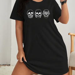 Halloween Skull Print Lounge Dress