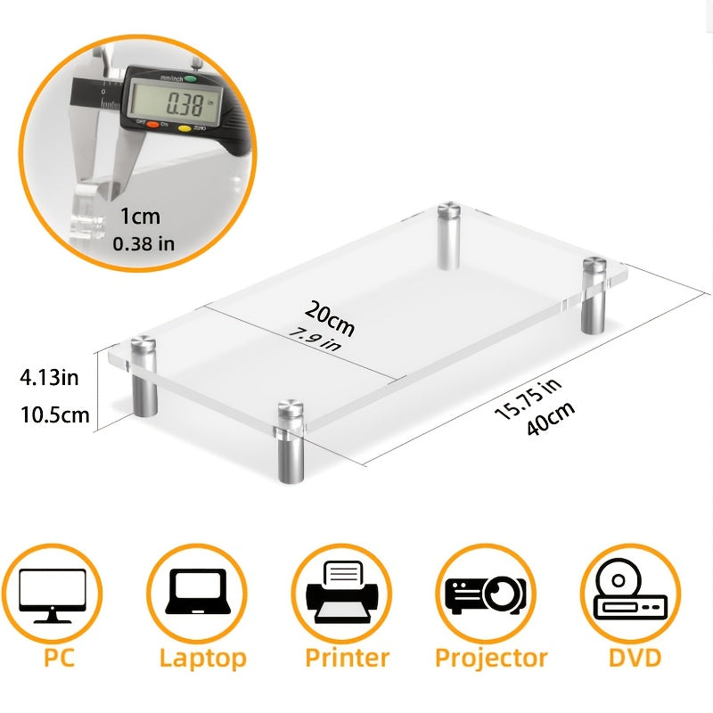 Acrylic Transparent Monitor Bracket for Home and Office Use