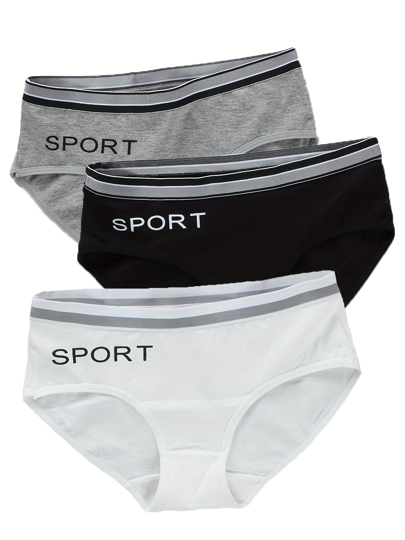 3pcs Cotton Briefs SPORT Print Panties For Girls 9-15 Years
