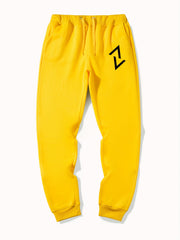 Angle Pattern Graphic Drawstring Joggers Men s Sweatpants