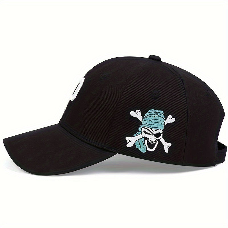Men's P Letter Pirate Embroidered Baseball Cap Outdoor Sun Hat