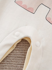 Elephant Long Sleeve Button Up Cotton Baby Bodysuit For Spring