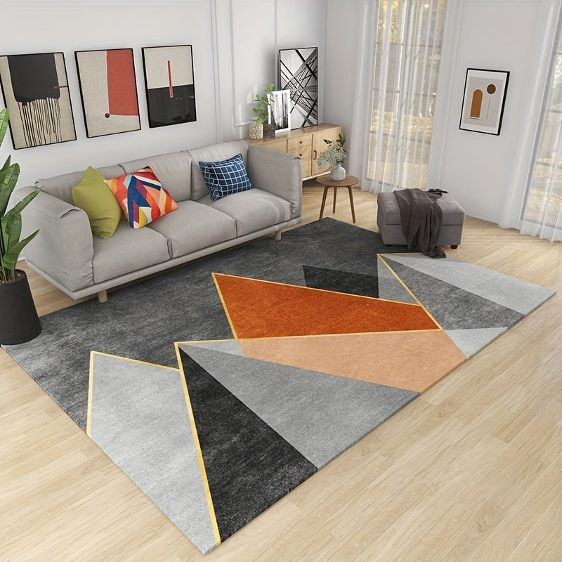Geometric 6'X8 5' Area Rug Distressed Modern Design