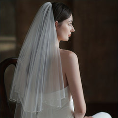Bridal Head Veil With Comb Double Layer Wedding Hair Accessories