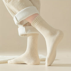 7 Pairs Plush Lined Socks Women's Stockings