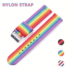 Nylon Watch Band For Galaxy 46mm 42mm Rainbow Quick Release Bracelet