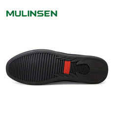 Men's PU Leather Loafer Shoes Comfy Non-slip Slip-On Shoes Men's Driving Shoes