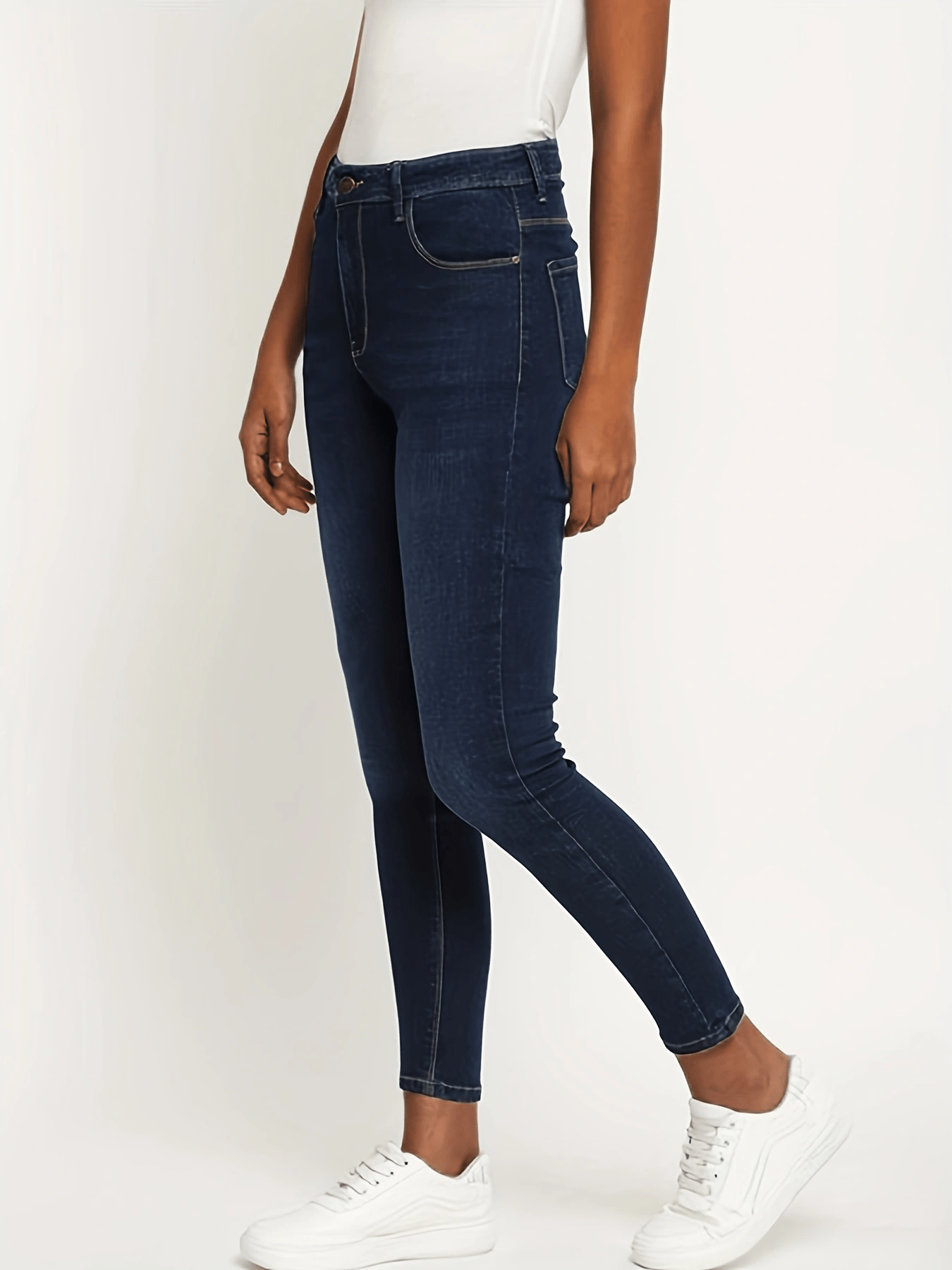 Navy Slim Fit High Stretch Skinny Jeans Women's Denim Jeans