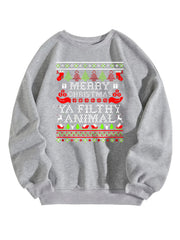 Christmas Print Men's Crew Neck Long Sleeve Sweatshirt Casual Wear