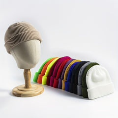 Unisex Beanie Hat Classic Casual Warm Soft Hip Hop Knitted Hat Kids Adults Teens