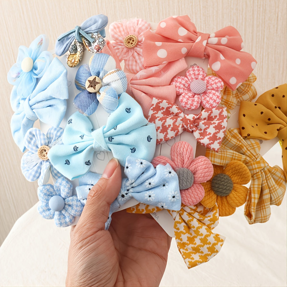 8pcs Kids Hair Clips Bow Flower Clips