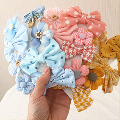 8pcs Kids Hair Clips Bow Flower Clips