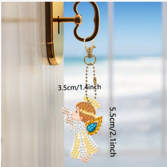 Double Sided Diamond Angel Crystal Keychain Kit