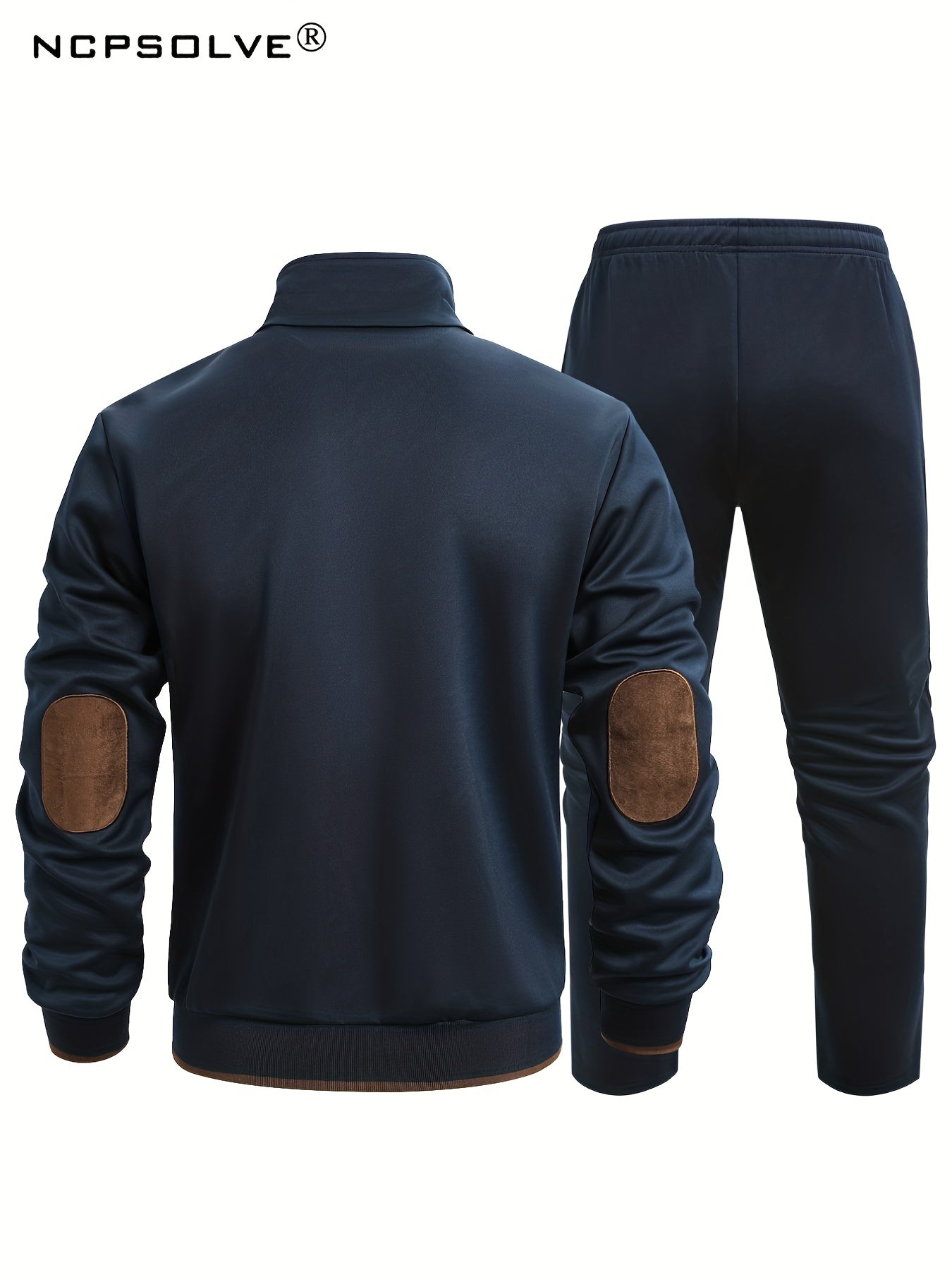 Men's Vintage Stand Collar Zip Up Sports Jacket & Comfy Pants