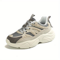 Women's Colorblock Platform Sneakers Height Increasing Sports Shoes