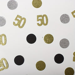 120pcs 50th Birthday Party Decoration Golden Confetti