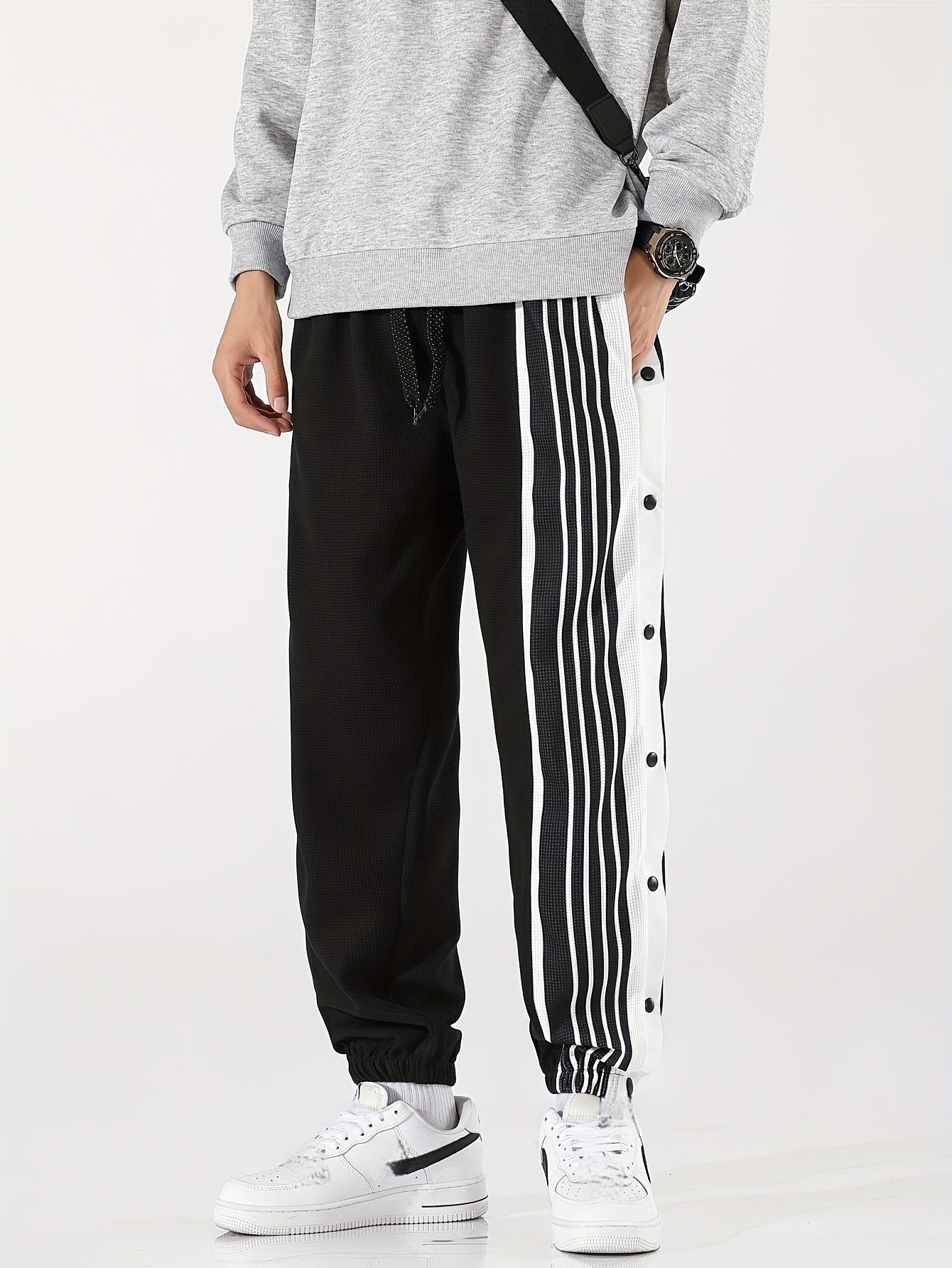 Striped Men's Casual Trousers for Autumn/Winter
