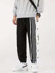 Striped Men's Casual Trousers for Autumn/Winter