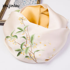 Suzhou Classical Tree Embroidery Silk Scarf