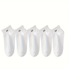 5 Pairs Letter Print Socks Women's Stockings & Hosiery
