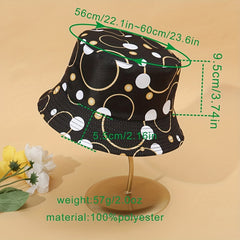 Double sided Dot Print Bucket Hat for Men and Women