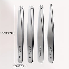 4pcs Eyebrow Tweezers Eyelash Clip Set Universal Eyebrow Shaping Pliers
